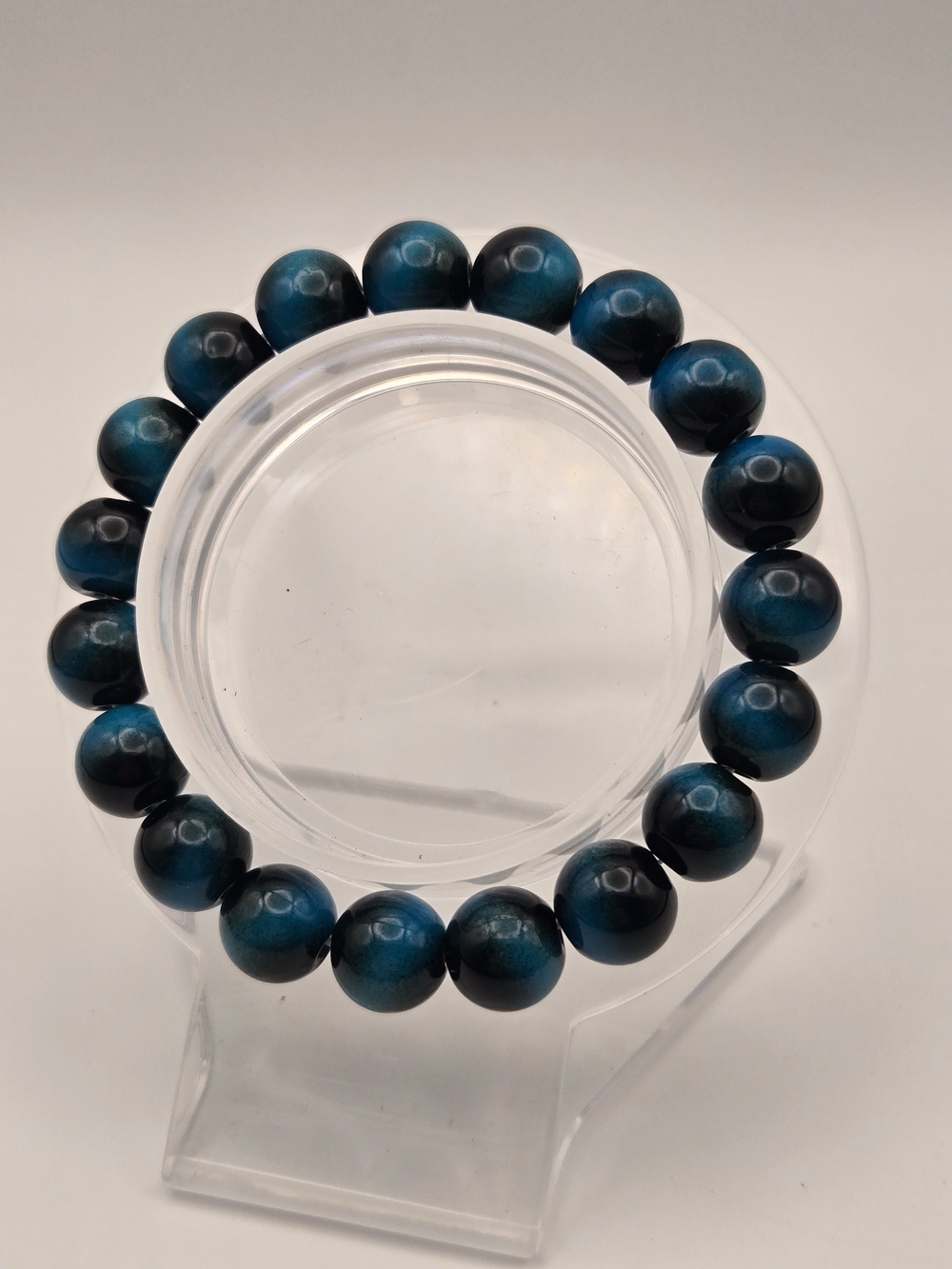 10mm Women’s Beaded Stretch Bracelet in Teal